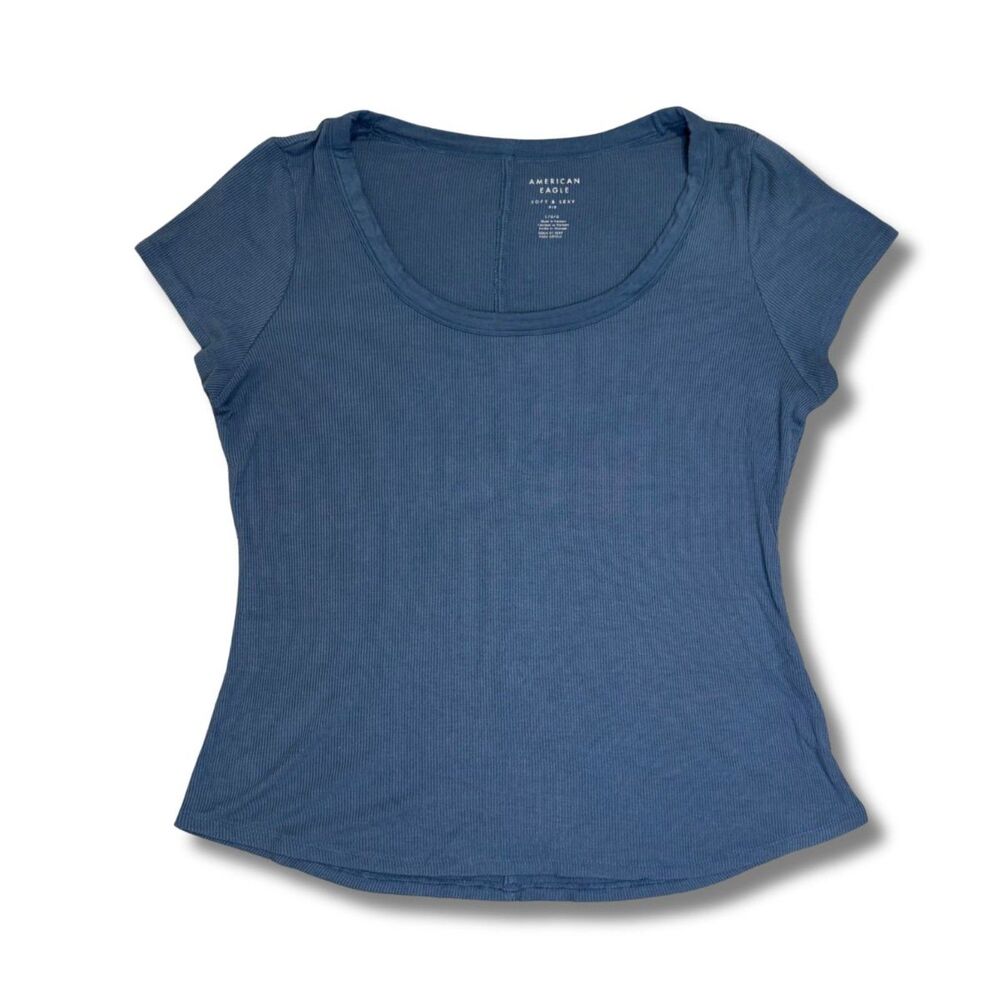 American Eagle Hey Baby Soft & Sexy Tee - Blue, L